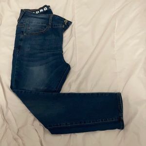 Blue skinny jeans